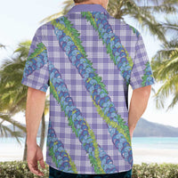 Hawaii Jade Vine Lei Hawaiian Shirt Aloha Palaka Motif - Purple - Polynesian Pride