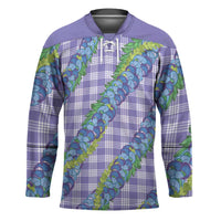 Hawaii Jade Vine Lei Hockey Jersey Aloha Palaka Motif - Purple - Polynesian Pride
