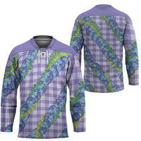 Hawaii Jade Vine Lei Hockey Jersey Aloha Palaka Motif - Purple - Polynesian Pride