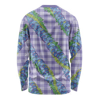 Hawaii Jade Vine Lei Long Sleeve Shirt Aloha Palaka Motif - Purple - Polynesian Pride
