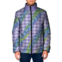 Hawaii Jade Vine Lei Padded Jacket Aloha Palaka Motif - Purple - Polynesian Pride