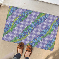 Hawaii Jade Vine Lei Rubber Doormat Aloha Palaka Motif - Purple - Polynesian Pride