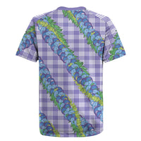 Hawaii Jade Vine Lei Rugby Jersey Aloha Palaka Motif - Purple - Polynesian Pride