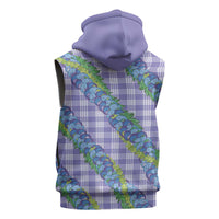 Hawaii Jade Vine Lei Sleeveless Hoodie Aloha Palaka Motif - Purple - Polynesian Pride