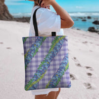 Hawaii Jade Vine Lei Tote Bag Aloha Palaka Motif - Purple - Polynesian Pride
