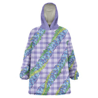 Hawaii Jade Vine Lei Wearable Blanket Hoodie Aloha Palaka Motif - Purple LT14 One Size Purple - Polynesian Pride