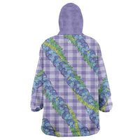 Hawaii Jade Vine Lei Wearable Blanket Hoodie Aloha Palaka Motif - Purple LT14 - Polynesian Pride