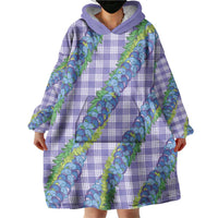 Hawaii Jade Vine Lei Wearable Blanket Hoodie Aloha Palaka Motif - Purple LT14 - Polynesian Pride