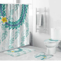 Jade Vine Lei Hawaii Bathroom Set Aloha Seamless Tropical Leaves - Polynesian Pride