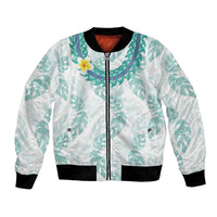 Jade Vine Lei Hawaii Bomber Jacket Aloha Seamless Tropical Leaves - Polynesian Pride