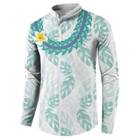 Jade Vine Lei Hawaii Button Sweatshirt Aloha Seamless Tropical Leaves - Polynesian Pride