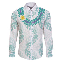 Jade Vine Lei Hawaii Family Matching Long Sleeve Bodycon Dress and Hawaiian Shirt Aloha Seamless Tropical Leaves - Polynesian Pride