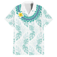 Jade Vine Lei Hawaii Family Matching Off Shoulder Maxi Dress and Hawaiian Shirt Aloha Seamless Tropical Leaves - Polynesian Pride
