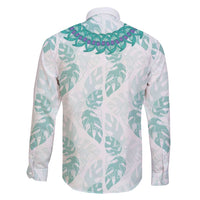 Jade Vine Lei Hawaii Family Matching Off Shoulder Maxi Dress and Hawaiian Shirt Aloha Seamless Tropical Leaves - Polynesian Pride