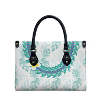 Jade Vine Lei Hawaii Leather Bag Aloha Seamless Tropical Leaves - Polynesian Pride