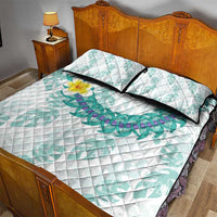 Jade Vine Lei Hawaii Quilt Bed Set Aloha Seamless Tropical Leaves - Polynesian Pride
