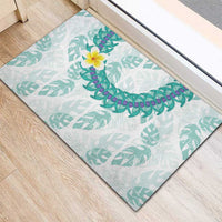 Jade Vine Lei Hawaii Rubber Doormat Aloha Seamless Tropical Leaves - Polynesian Pride
