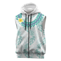 Jade Vine Lei Hawaii Sleeveless Zip Hoodie Aloha Seamless Tropical Leaves - Polynesian Pride