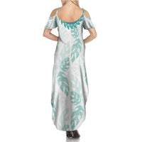 Jade Vine Lei Hawaii Summer Maxi Dress Aloha Seamless Tropical Leaves - Polynesian Pride