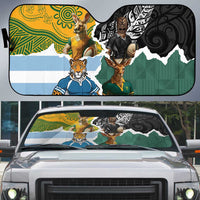 Rugby 2025 Championship Auto Sun Shade Southern Hemisphere Countries Mascots - Polynesian Pride
