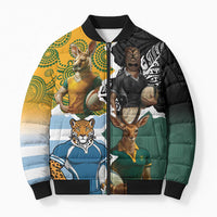 Personalised Rugby 2025 Championship Bomber Puffer Jacket Southern Hemisphere Countries Mascots - Polynesian Pride