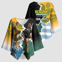 Personalised Rugby 2025 Championship Kimono Sleeve Blouse Southern Hemisphere Countries Mascots - Polynesian Pride