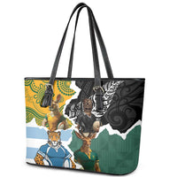 Rugby 2025 Championship Leather Tote Bag Southern Hemisphere Countries Mascots - Polynesian Pride
