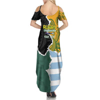 Personalised Rugby 2025 Championship Summer Maxi Dress Southern Hemisphere Countries Mascots - Polynesian Pride