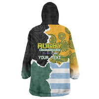 Personalised Rugby 2025 Championship Wearable Blanket Hoodie Southern Hemisphere Countries Mascots - Polynesian Pride