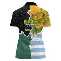 Personalised Rugby 2025 Championship Women Polo Shirt Southern Hemisphere Countries Mascots - Polynesian Pride