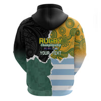 Personalised Rugby 2025 Championship Zip Hoodie Southern Hemisphere Countries Mascots - Polynesian Pride