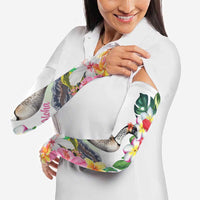 Aloha Hawaii Nene Goose Arm Sleeves Tropical Flowers Watercolor Stylized - Polynesian Pride