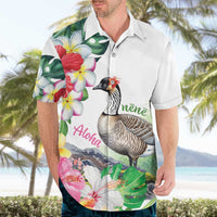 Aloha Hawaii Nene Goose Hawaiian Shirt Tropical Flowers Watercolor Stylized - Polynesian Pride