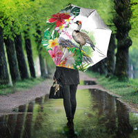 Aloha Hawaii Nene Goose Umbrella Tropical Flowers Watercolor Stylized - Polynesian Pride