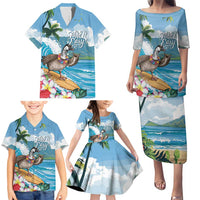 Aloha Hawaii Shaka Nene Goose Family Matching Puletasi and Hawaiian Shirt Surfing Take It Easy - Polynesian Pride
