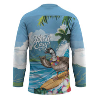 Aloha Hawaii Shaka Nene Goose Hockey Jersey Surfing Take It Easy - Polynesian Pride