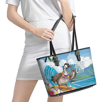 Aloha Hawaii Shaka Nene Goose Leather Tote Bag Surfing Take It Easy - Polynesian Pride