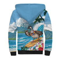 Aloha Hawaii Shaka Nene Goose Sherpa Hoodie Surfing Take It Easy - Polynesian Pride