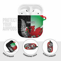 New Zealand and Wales Rugby Custom AirPods Case Aotearoa All Black Combine Welsh Dragon LT14 - Polynesian Pride