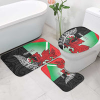 New Zealand and Wales Rugby Custom Bathroom Set Aotearoa All Black Combine Welsh Dragon - Polynesian Pride