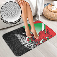 New Zealand and Wales Rugby Custom Bathroom Set Aotearoa All Black Combine Welsh Dragon - Polynesian Pride