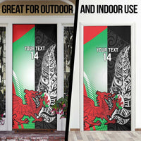 New Zealand and Wales Rugby Custom Door Cover Aotearoa All Black Combine Welsh Dragon - Polynesian Pride