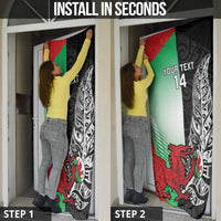 New Zealand and Wales Rugby Custom Door Cover Aotearoa All Black Combine Welsh Dragon - Polynesian Pride