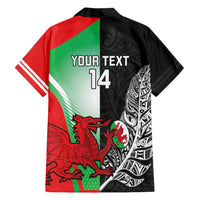 New Zealand and Wales Rugby Custom Family Matching Long Sleeve Bodycon Dress and Hawaiian Shirt Aotearoa All Black Combine Welsh Dragon - Polynesian Pride