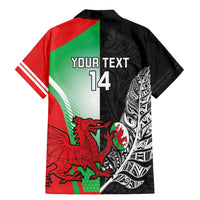 New Zealand and Wales Rugby Custom Family Matching Mermaid Dress and Hawaiian Shirt Aotearoa All Black Combine Welsh Dragon - Polynesian Pride