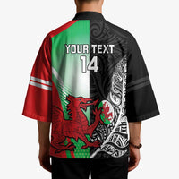 New Zealand and Wales Rugby Custom Kimono Aotearoa All Black Combine Welsh Dragon - Polynesian Pride