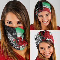 New Zealand and Wales Rugby Custom Neck Gaiter Aotearoa All Black Combine Welsh Dragon LT14 - Polynesian Pride