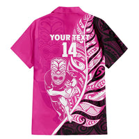 New Zealand Silver Fern Rugby Custom Family Matching Mermaid Dress and Hawaiian Shirt All Black Maori Pattern Pink - Polynesian Pride