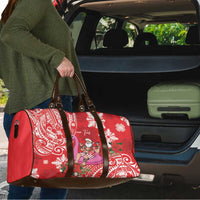 Personalized Hawaii Christmas Travel Bag Mele Kalikimaka Chilling Shaka Santa Flamingo LT14 - Polynesian Pride