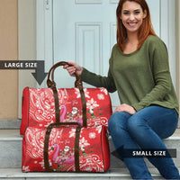 Personalized Hawaii Christmas Travel Bag Mele Kalikimaka Chilling Shaka Santa Flamingo LT14 - Polynesian Pride